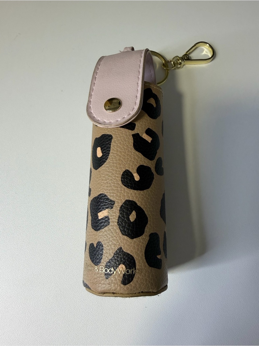 Bath And Body Works Cheetah Print Hand Sanitizer Spray Holder Keychain